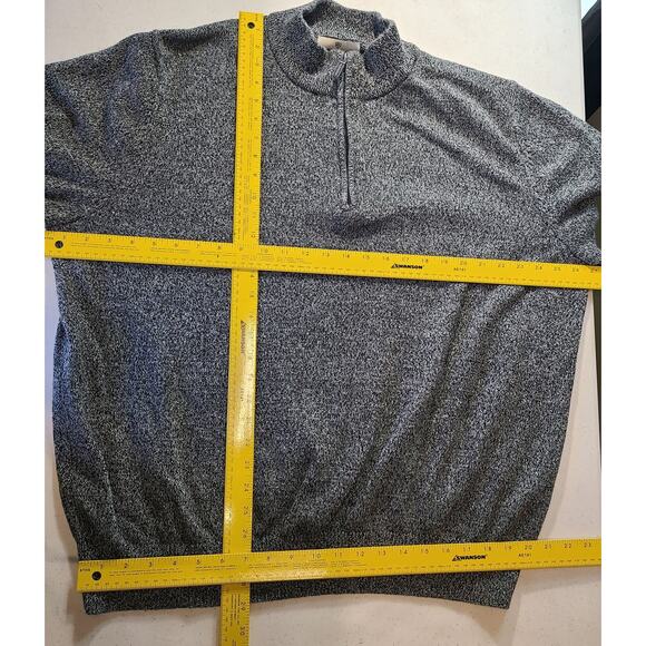Oak Hill Gray Quarter Zip Cotton Knit Sweatshirt Men's Size 2XL 2620 - Picture 7 of 9
